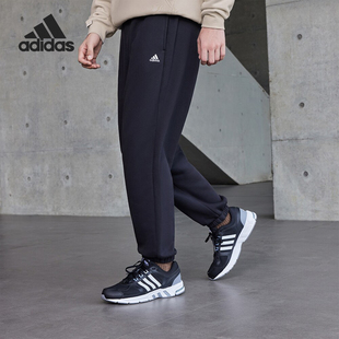 Adidas 加绒加厚情侣款 束脚宽松运动裤 IV7603 阿迪达斯正品