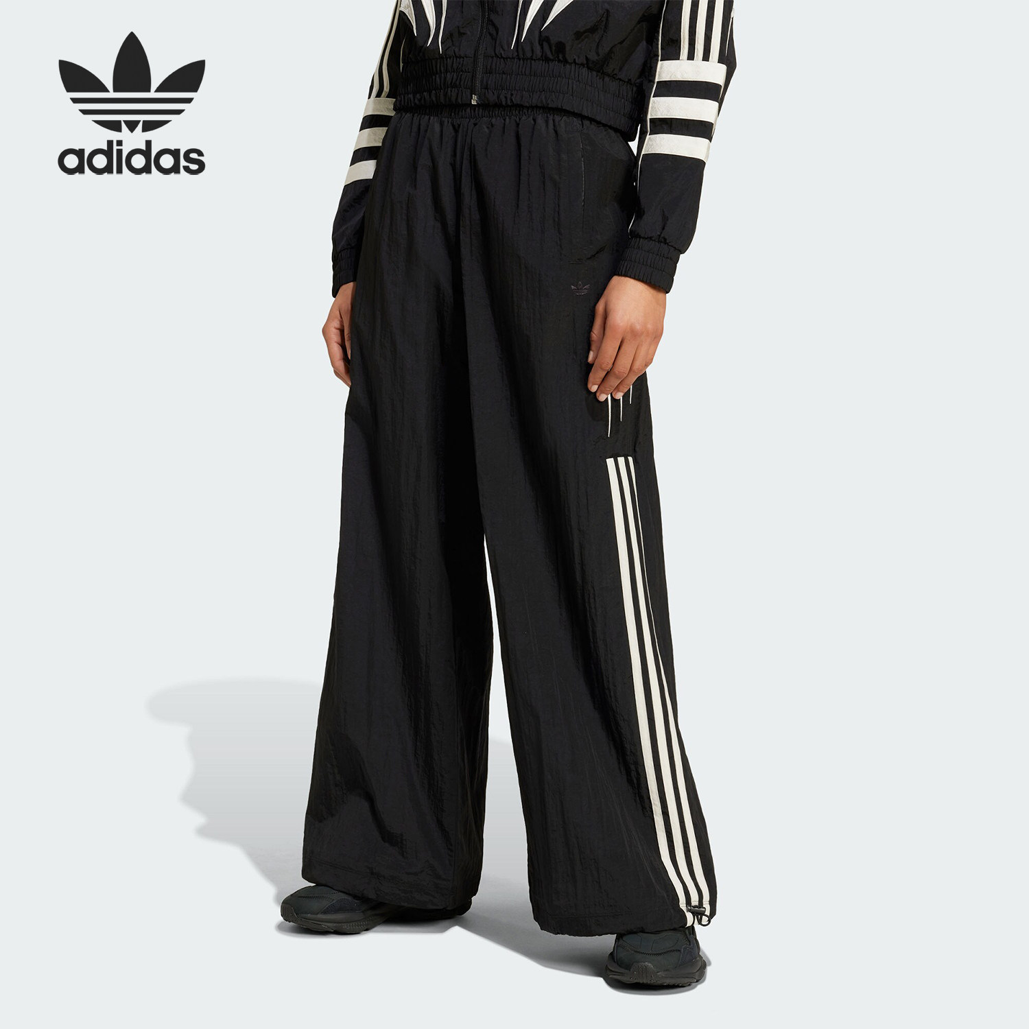 Adidas/阿迪达斯正品三叶草女士运动宽松休闲长裤IW5509 - 实物图