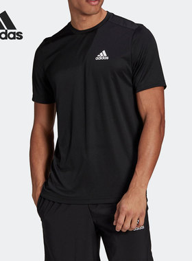 Adidas/阿迪达斯正品夏季居家休闲男子运动短袖T恤 GM2090