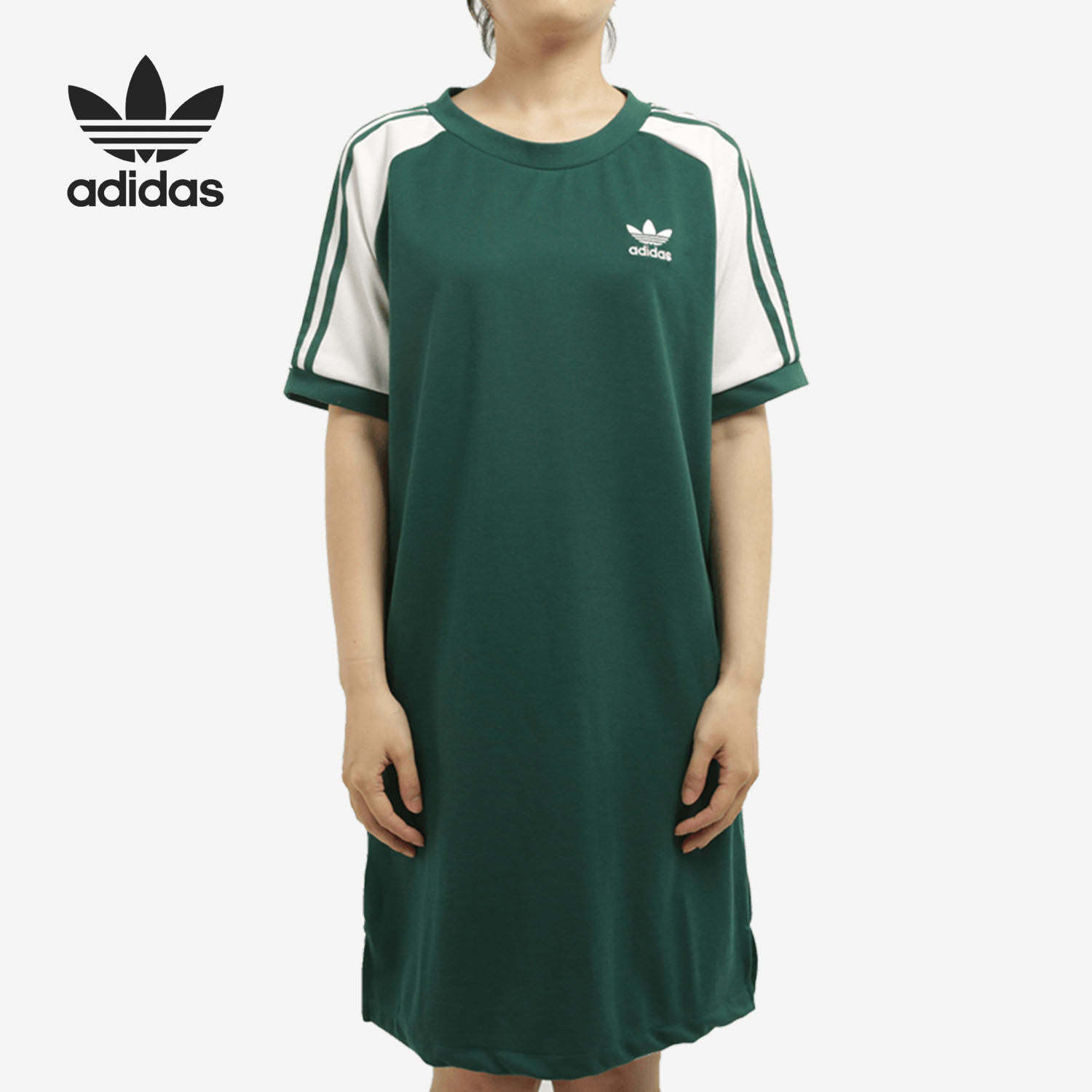 Adidas/阿迪达斯正品三叶草女子圆领舒适宽松短袖连衣裙 CE4963