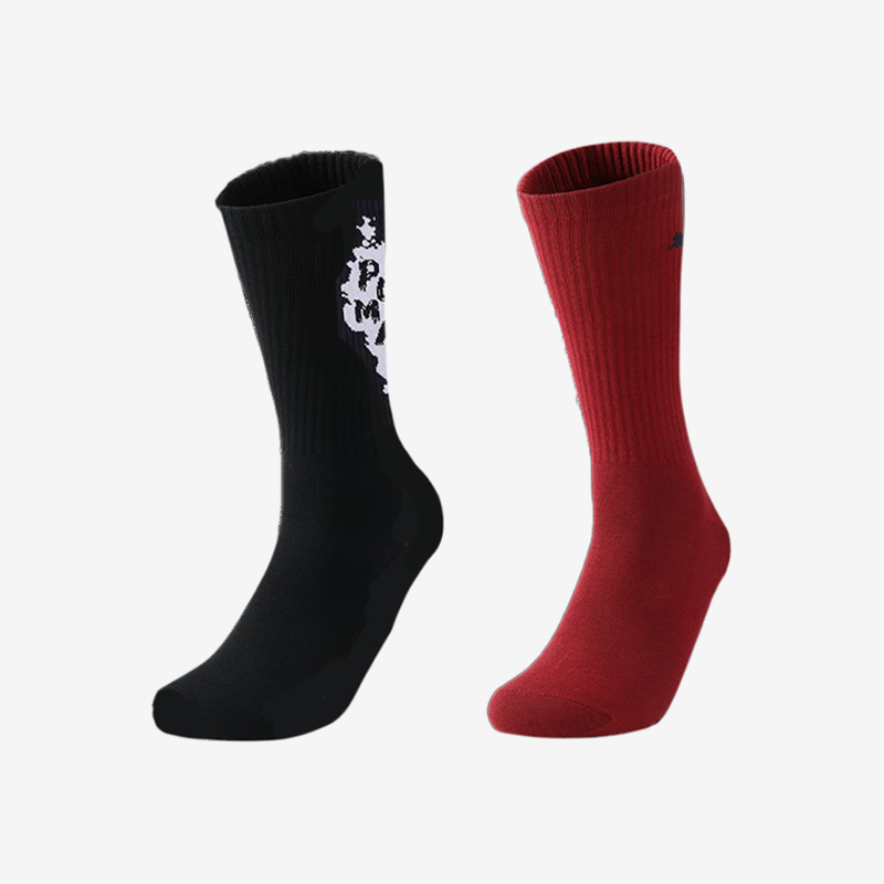 彪马男女简约透气中筒袜两双装