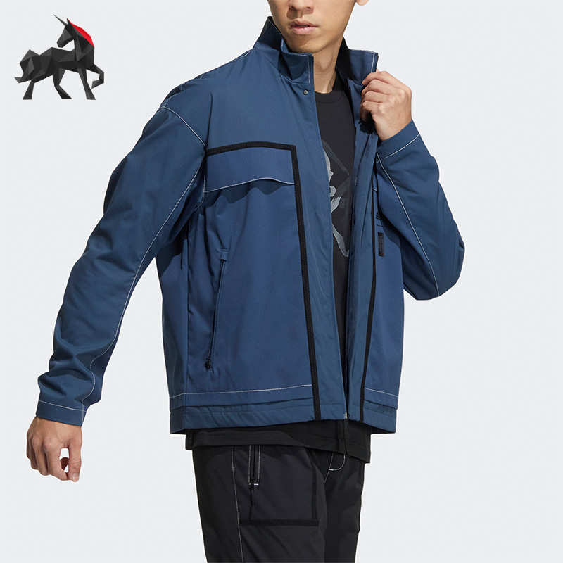 阿迪达斯男子牛仔运动夹克外套