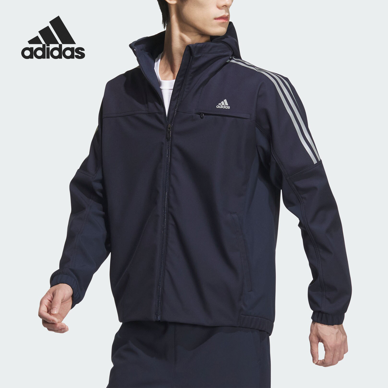 阿迪达斯男士拉链经典外套
