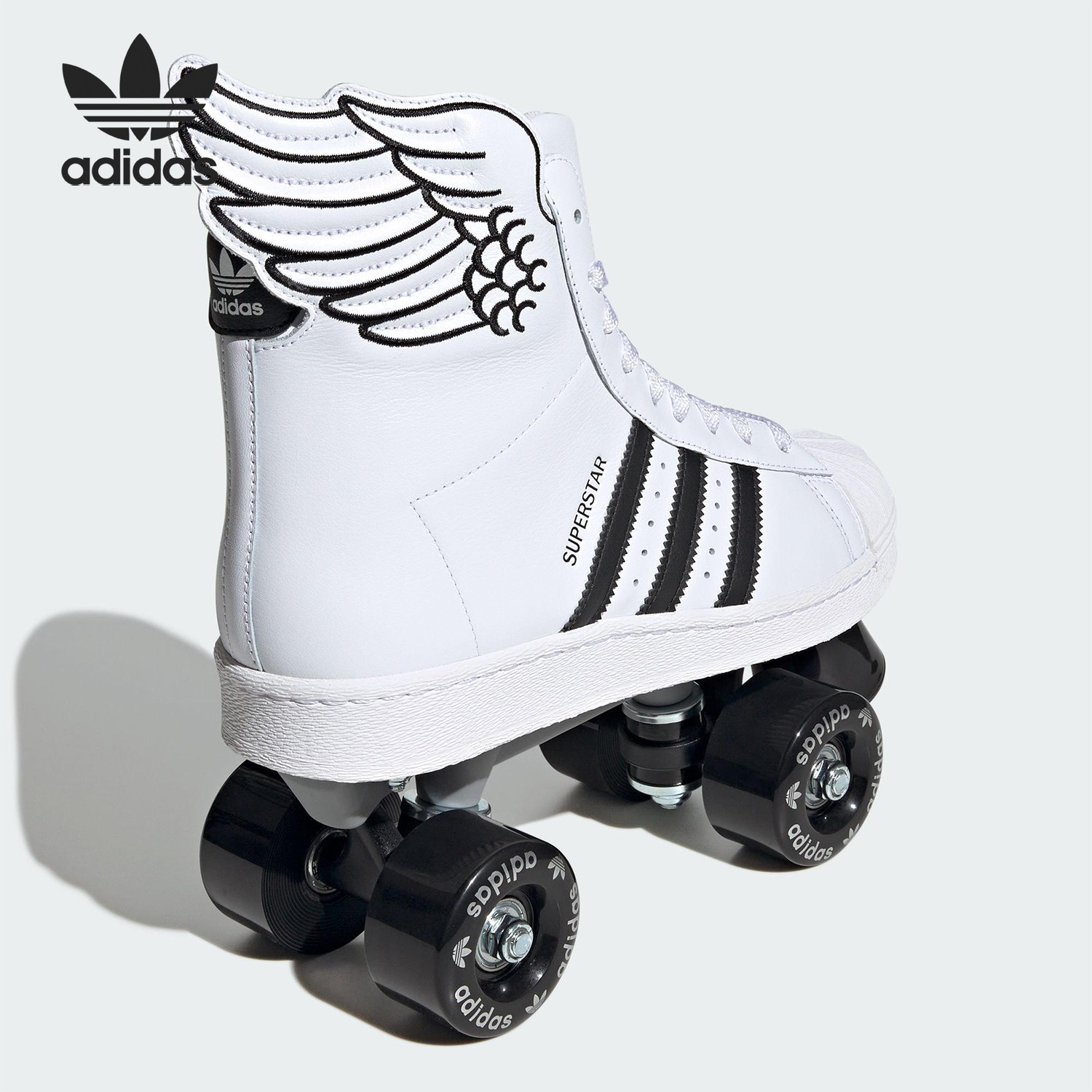 Adidas/阿迪达斯正品三叶草男女经典透气双排轮滑溜冰鞋JR8376