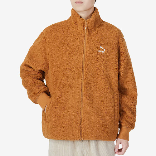 Puma/彪马正品2025男士加绒复古防羊羔绒立领休闲外套537699-74