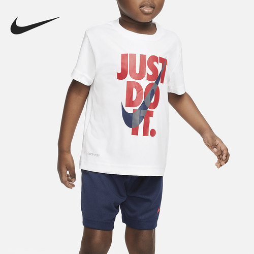 Nike/耐克正品2024新款婴童T恤短裤运动日常套装CW4242-410
