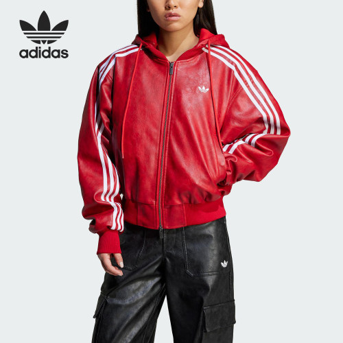 阿迪达斯女士保暖运动连帽棉服