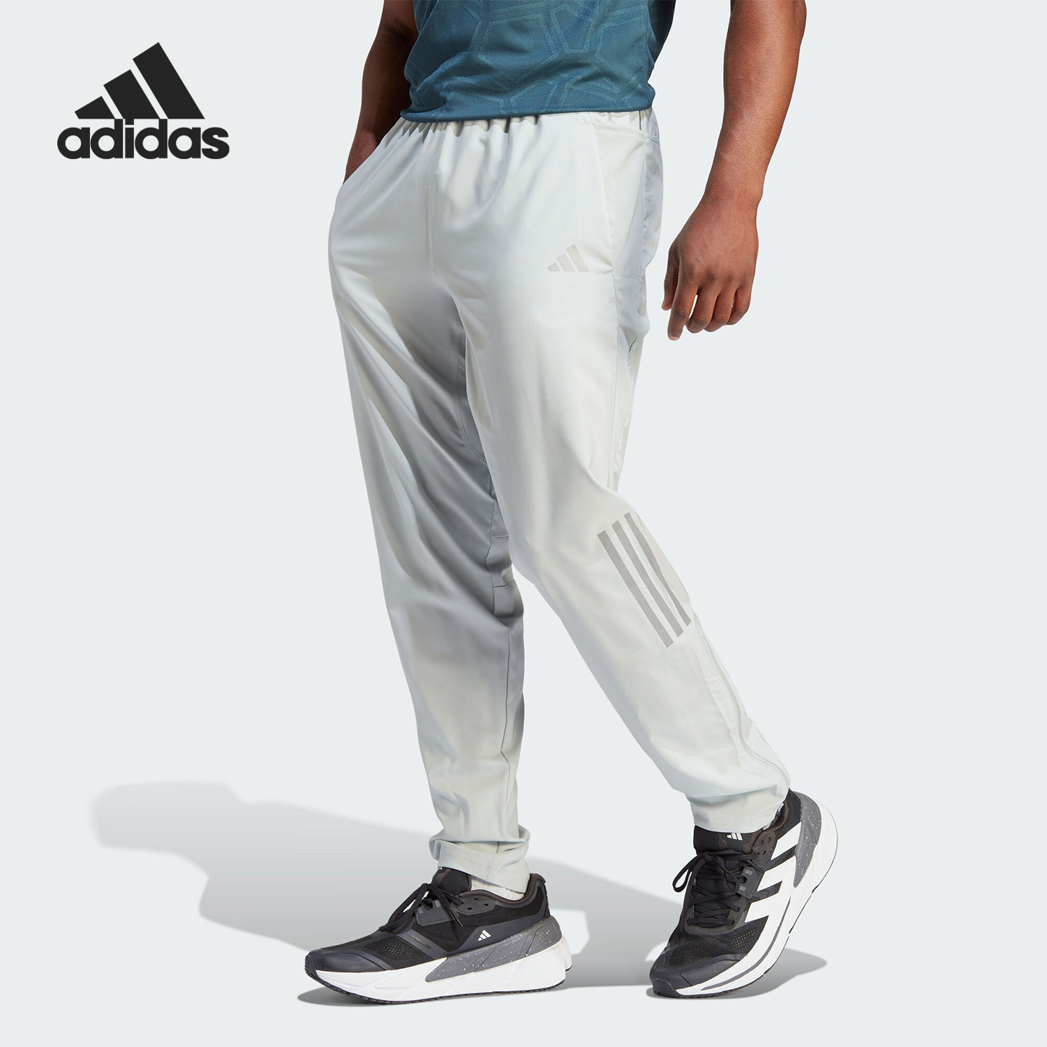阿迪达斯男士跑步运动长裤