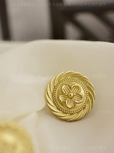 Summer27 °_一花_复古麻花圆形拉手法式高级感轻奢黄铜柜门把手