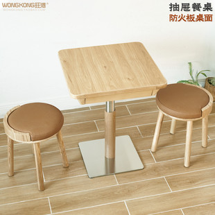 商用连锁餐饮店桌椅组合面馆拌饭汉堡店桌椅带抽屉餐桌老碗会凳子