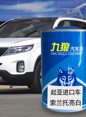 九狼汽车漆起成品亚漆原车漆补色索兰托亮白色极光黑纯情白金属银