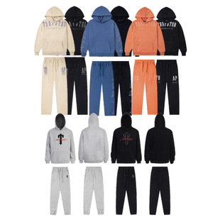 跨境潮男高街trapstar刺绣卫衣HOODIE男士情侣宽松连帽衫女潮ins