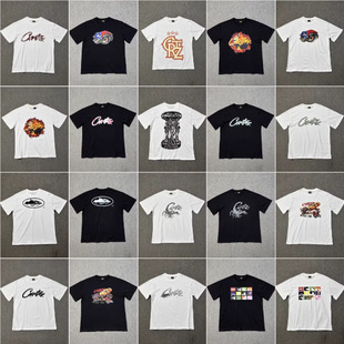 恶魔岛趣味字母印花潮牌男女宽松休闲圆领短袖 T恤 新款 Corteiz夏季