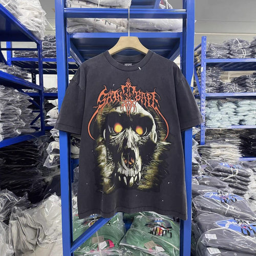 Saintmichael骷髅猴印花圆领T恤