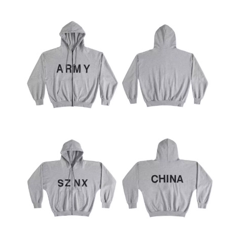 潮男情侣ARMY帽衫卫衣