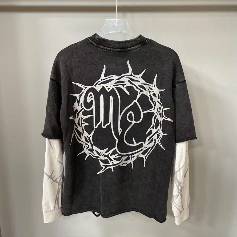 美式复古水洗做旧宽松休闲卫衣