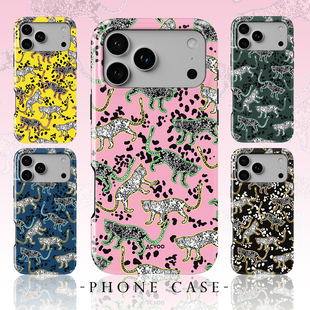 Acvoo复古粉色豹子个性 iPhone17保护16适用于苹果15手机壳14防摔壳13不褪色12环保11可水洗全包