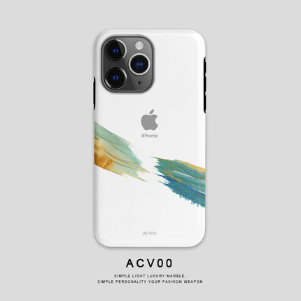 Acvoo油画油漆蓝色红色iPhone15Promax适用于13苹果不掉漆不发黄14plus环保双层12全包11防摔XR手机壳