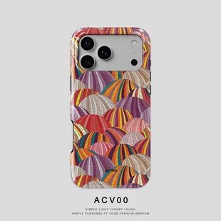 Acvoo仿真刺绣纹理iPhone17Promax保护16适用于苹果15手机壳14防摔壳13不褪色12环保11可水洗Air全包