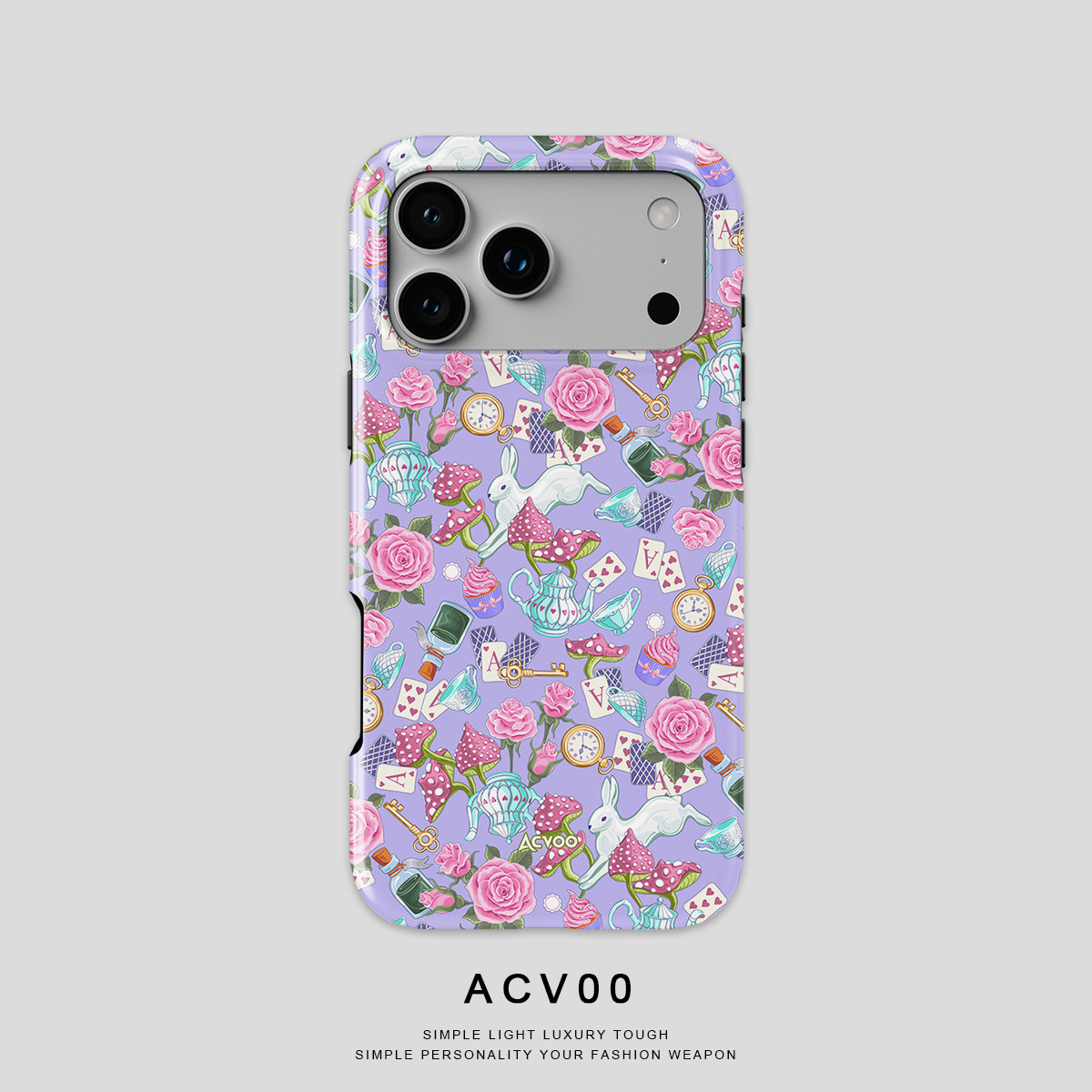 Acvoo粉色魔法世界兔子蘑菇玫瑰花个性iPhone17Promax保护16适用于苹果15手机壳14防摔13不褪色12可水洗全包
