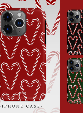 Acvoo圣诞节红色绿色复古原创糖果拐杖iPhone17Promax保护14适用于苹果13手机壳12防摔壳11不褪色全包