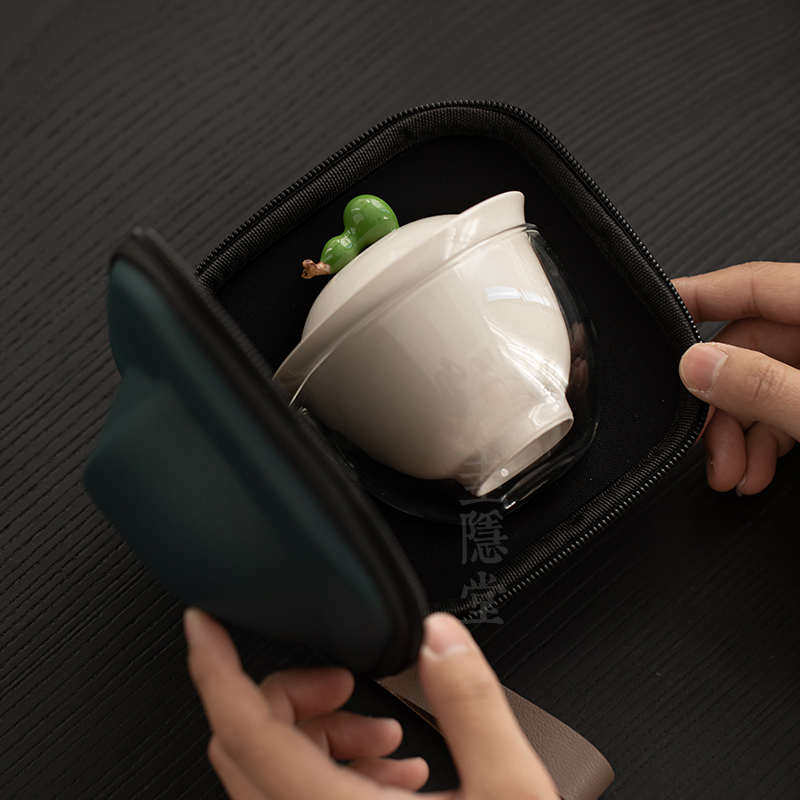 圭隐堂创意葫芦复古便携旅行功夫茶具套装耐热玻璃快客杯一壶二杯,餐饮具,旅行茶具,淘宝优惠券,粉丝福利购,淘宝优惠卷