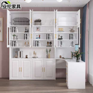 书房多功能隐形床书柜书桌一体组合办公电脑桌午休伸缩折叠床CH15