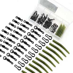 欧式鲤钓前导线配件套装 防缠胶管转环反底钓法库钓野钓罗尼钓组