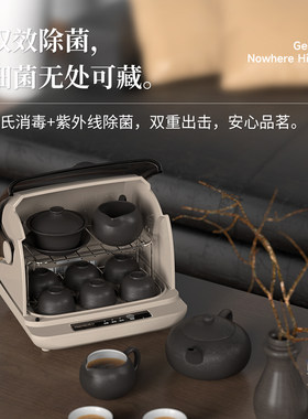 韩加迷你茶具消毒柜 小型家用消毒器 沥水烘干茶杯柜办公用紫外线