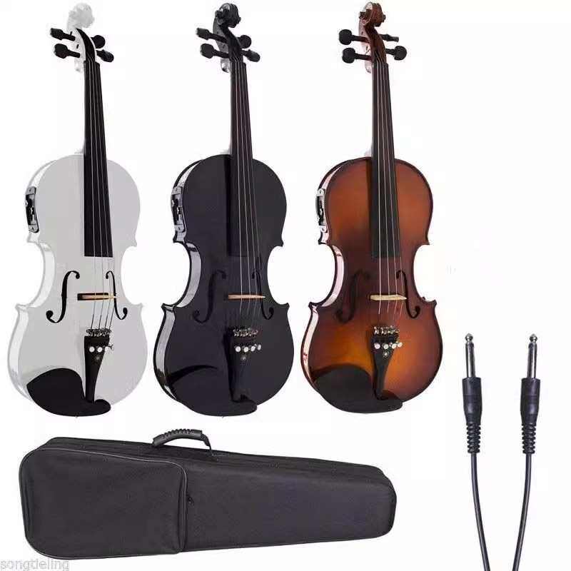 畅想乐器电子黑白棕色中提琴 演奏电声中提琴15寸-16寸 乌木配