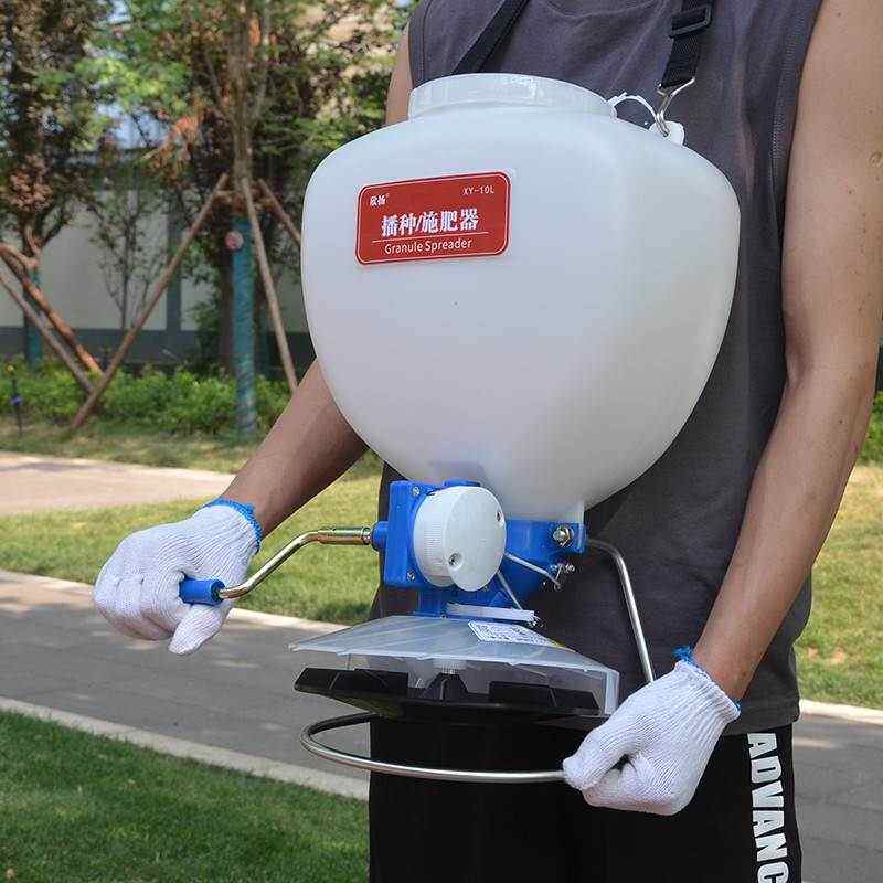 播种机农用小型草坪草种常青树撒播施肥播种机撒易手摇器撒播植
