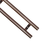 玻璃门拉手不锈钢斜拐脚侧装 玫瑰黑钛金色偏位有无框大门木门把手