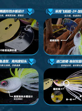22款飞蚂蚁挡水板JIG胶裙铅头钩胡须佬草区竞技假饵路亚饵