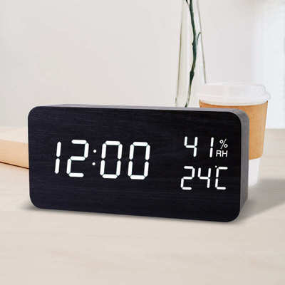 温湿度计精准室内温度计家用干湿电子高精度时钟闹钟婴儿房湿度表