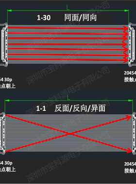 EDP屏线 极细同轴线 20453/20454-040E双头带拉环0.5间距 40PIN