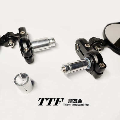 GV300S摩托车改装车把后视镜可折叠复古金属制倒后万向分段可调