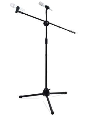 专业麦克风支架落地式金属话筒支架舞台演出K歌三角话筒架子加重
