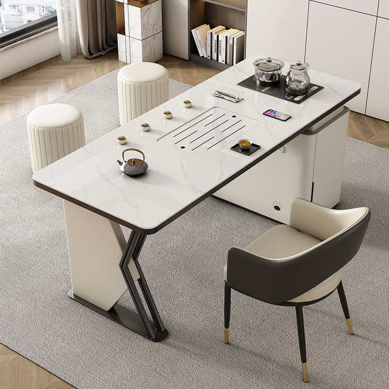 轻奢现代岩板茶桌高级感办公室茶几茶道套装茶台一体泡茶桌椅组合,住宅家具,家用茶台/茶桌,淘宝优惠券,粉丝福利购,淘宝优惠卷