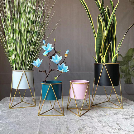 Iron Flower Stand Desktop Metal Small Flower Stand Green Plant Stand Flower Pot Vase Decoration Gardening Supplies Metal