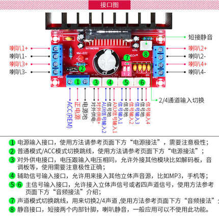 发烧级HIFI四声道TDA7388汽车4.0立体环绕声4路4X41W车载功放板