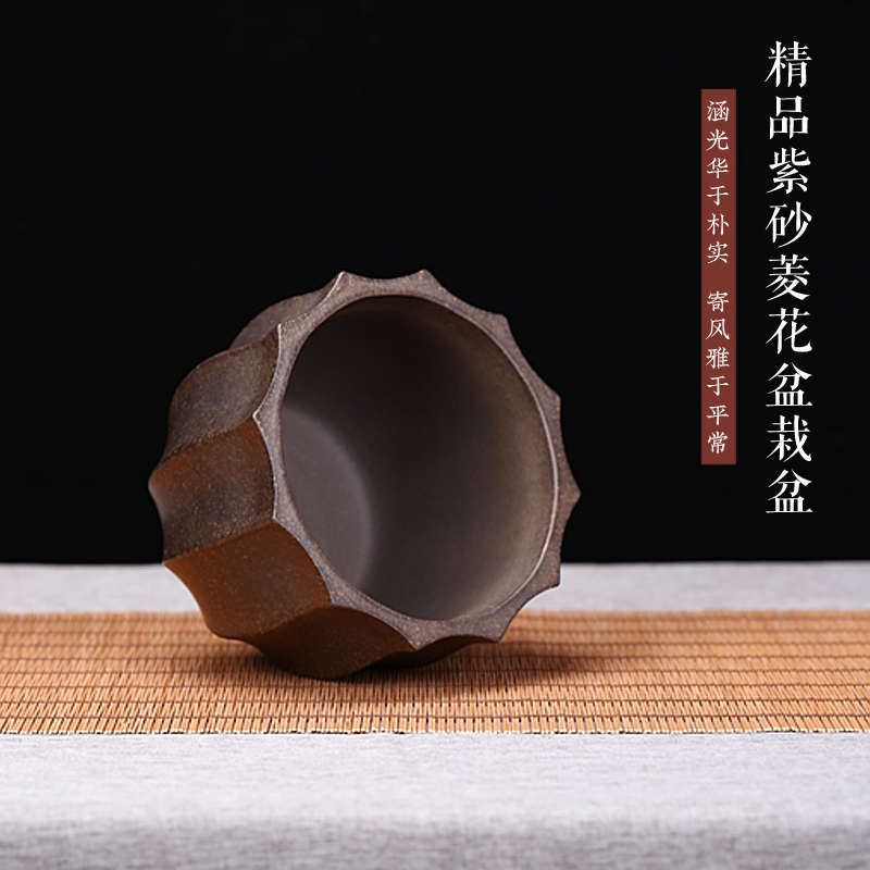 精品陶瓷紫砂花盆小号古典兰花老桩文竹多肉菖蒲桌面绿植盆景包邮