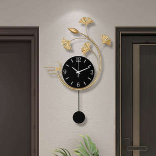 钟表挂钟客厅背景墙格栅挂件装饰时钟现代简约时尚创意轻奢石英钟
