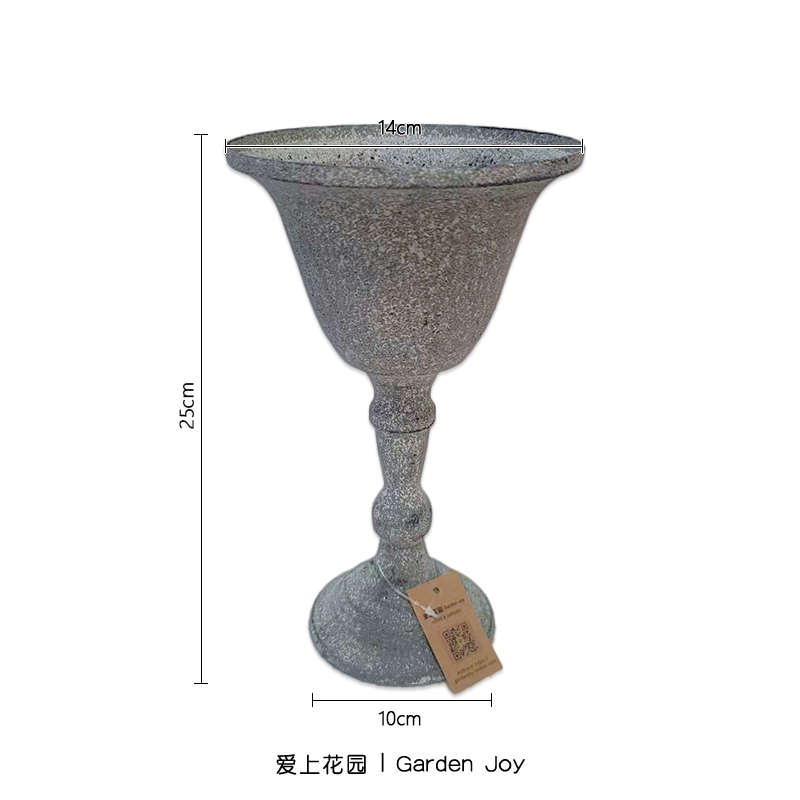 杯丨爱上口铁底色圆y铅装饰旧奖杯园艺摆件花园收做杂货艺高脚.花