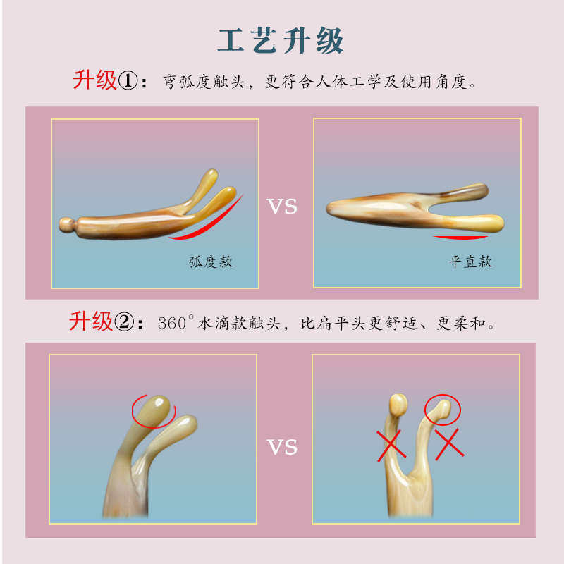 耳刮鼻梁按摩器牛角美鼻子刮按眼睛点穴拨筋棒搓耳朵防近视刮痧板