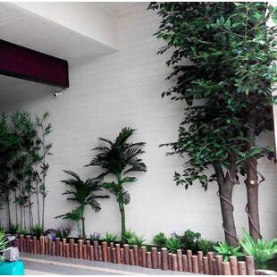 圆木条带皮杉木实木原木木桩 围栏护栏篱笆装饰木柱树墩庭院栅栏