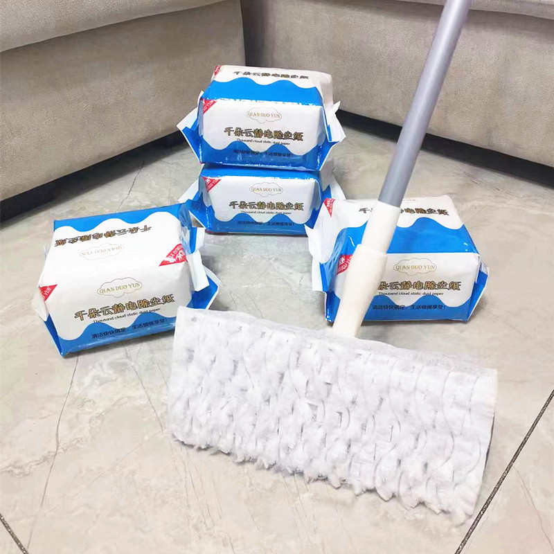 拖把擦拖把纸平板木地板纸一次性拖把吸尘地纸纸免洗静电除尘拖把