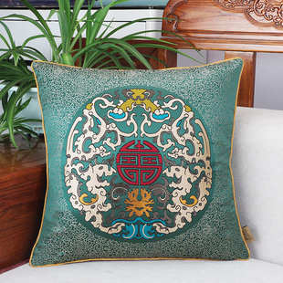 新中式红木沙发抱枕简约客厅靠垫套布艺汽车办公室腰枕床头大靠枕