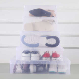 鞋 子收纳神器抽拉式 盒收纳盒透明鞋 塑料翻盖鞋 防尘 柜抽屉式 10个装