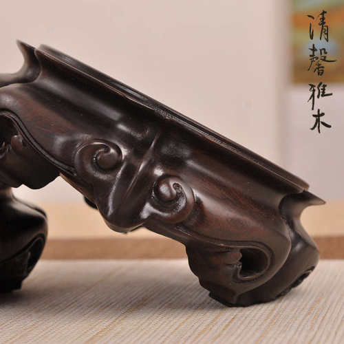 红木整木圆形茶壶花木质花盆底座实木花瓶鱼缸实道木摆件托架佛像