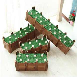 仿真竹子假竹子专用底座免安装防腐木花箱碳化木花盆栅栏盆栽绿植